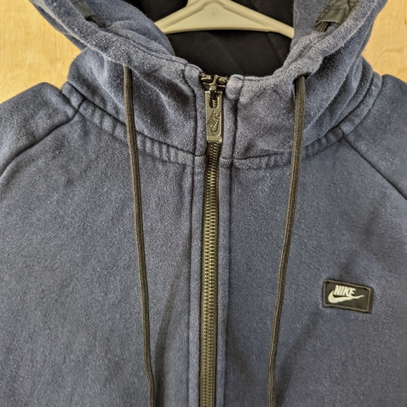 Nike Sportswear Mens Full Zip Fleece Casual Hoodie Small Navy Blue 4.737 - Picture 4 of 9